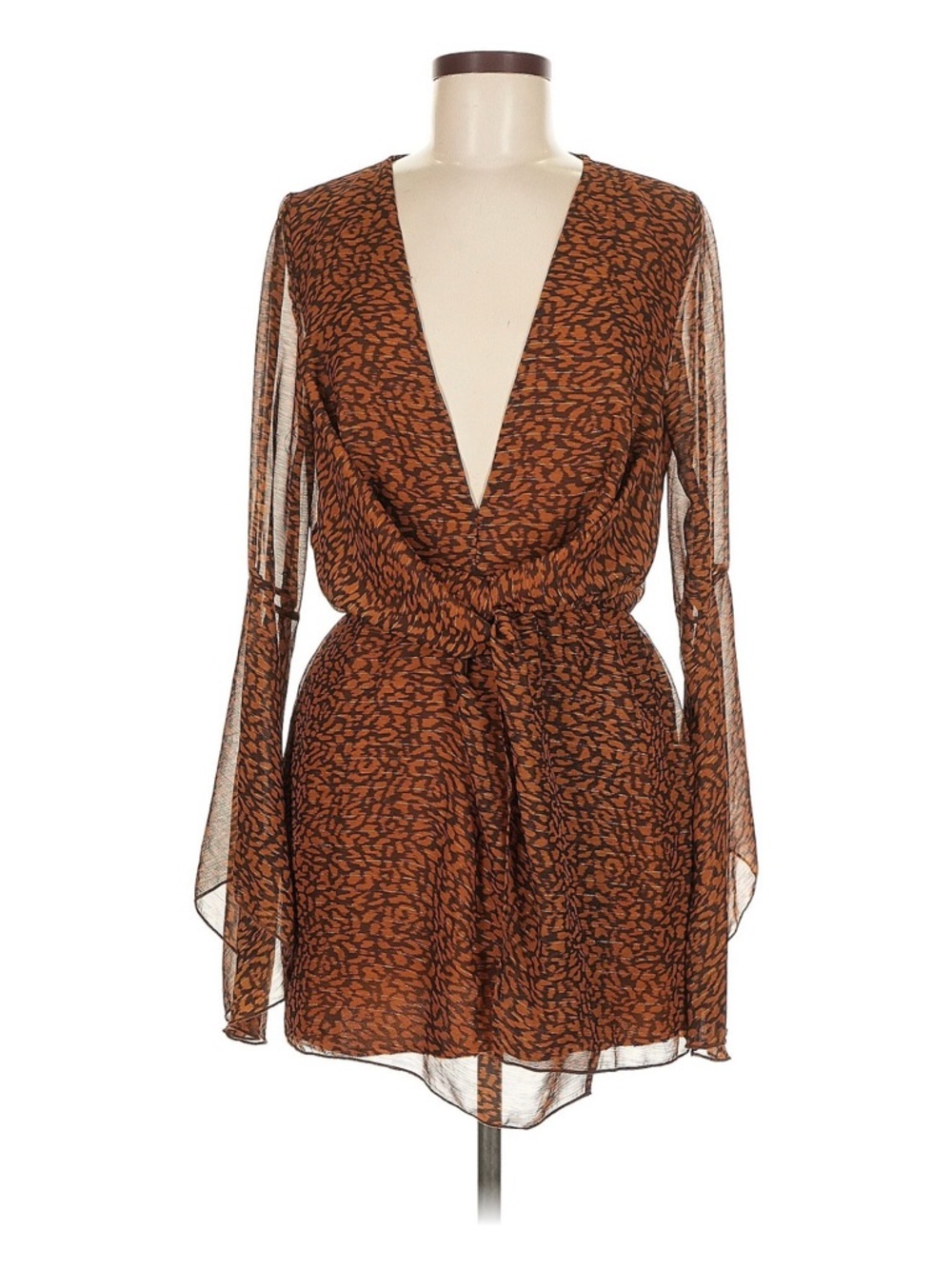 The Impeccable Pig Brown Printed Long-Sleeve Blouse